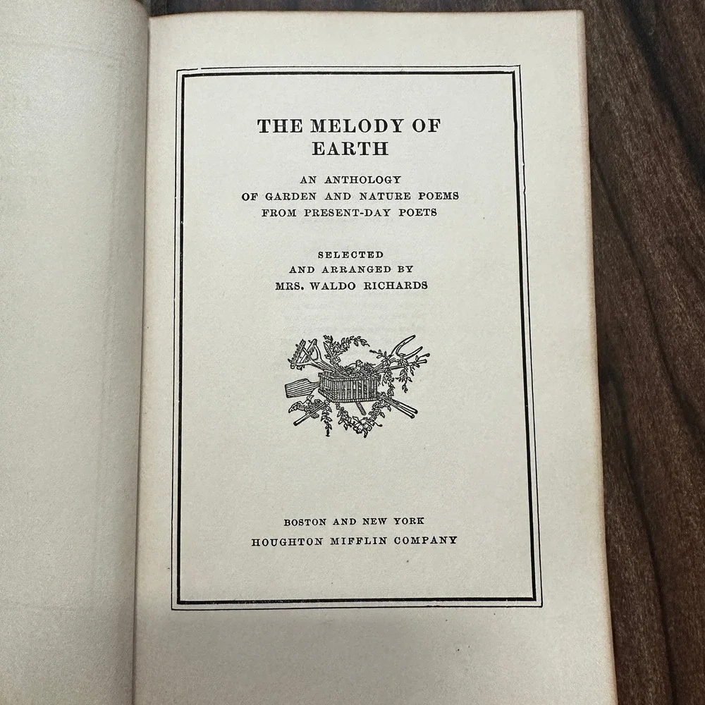 The Melody of Earth Nature Poems Mrs Waldo Richards 1930 Houghton Mifflin Book